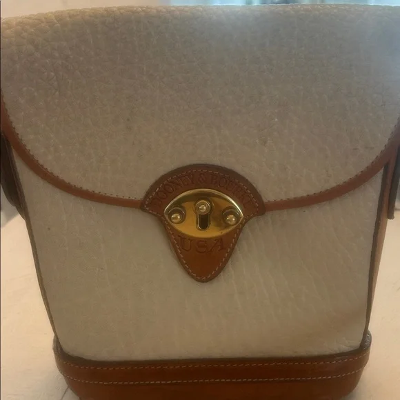 Vintage Dooney & Bourke AWL Calvary Spectator Taupe Brown Leather Crossbody Bag - Picture 2 of 9